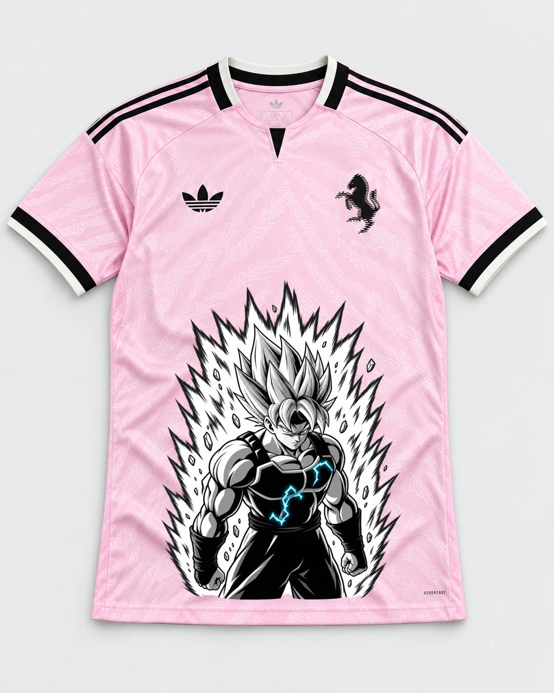 Juventus Pink Super Saiyan Aura Dragon Ball Jersey — Front