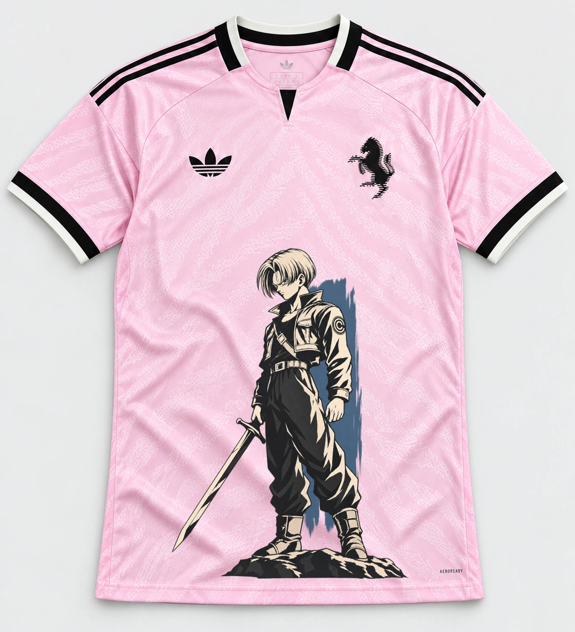 Juventus Pink Trunks Sword Dragon Ball Jersey — Front