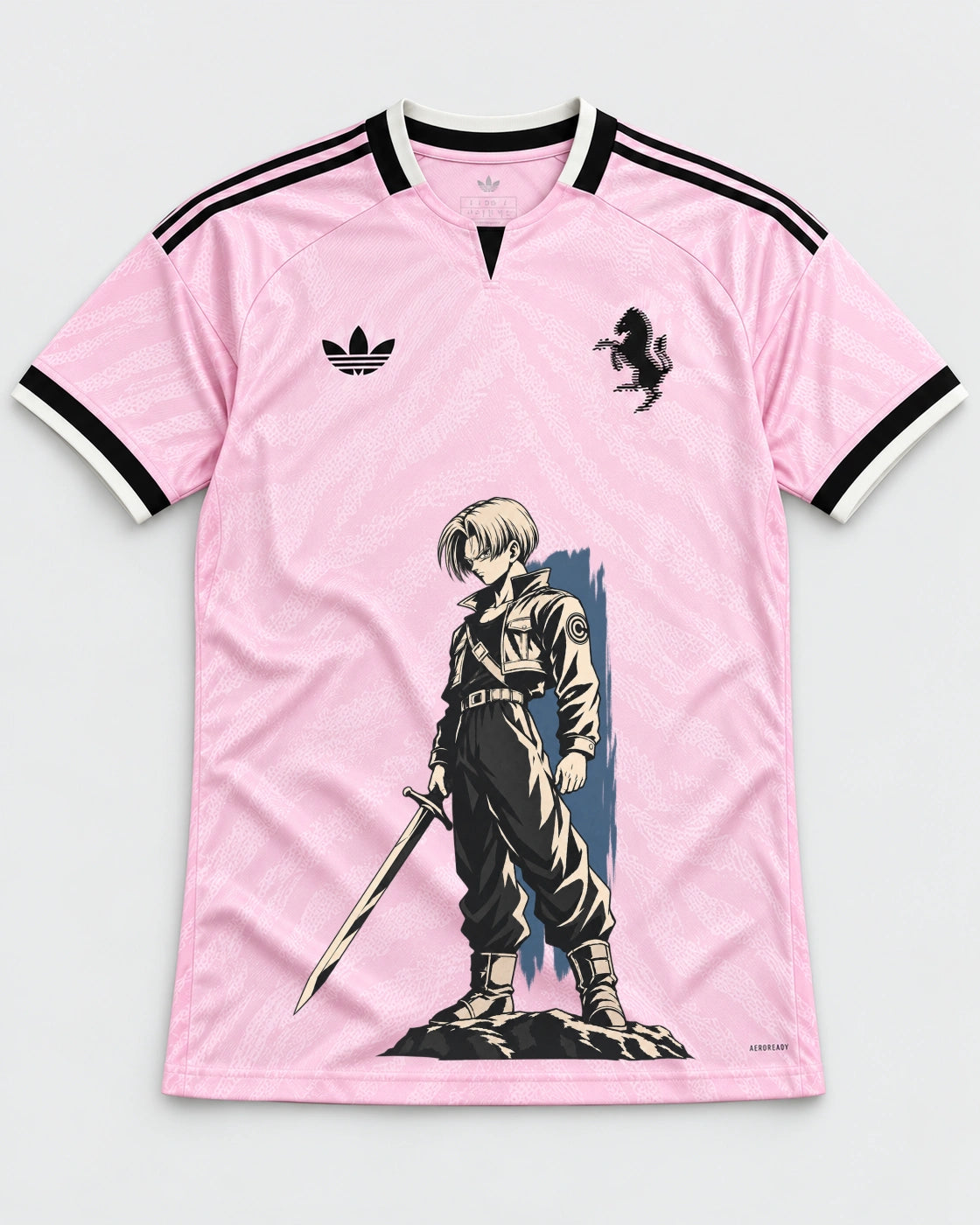 Juventus Pink Trunks Sword Dragon Ball Jersey — Front