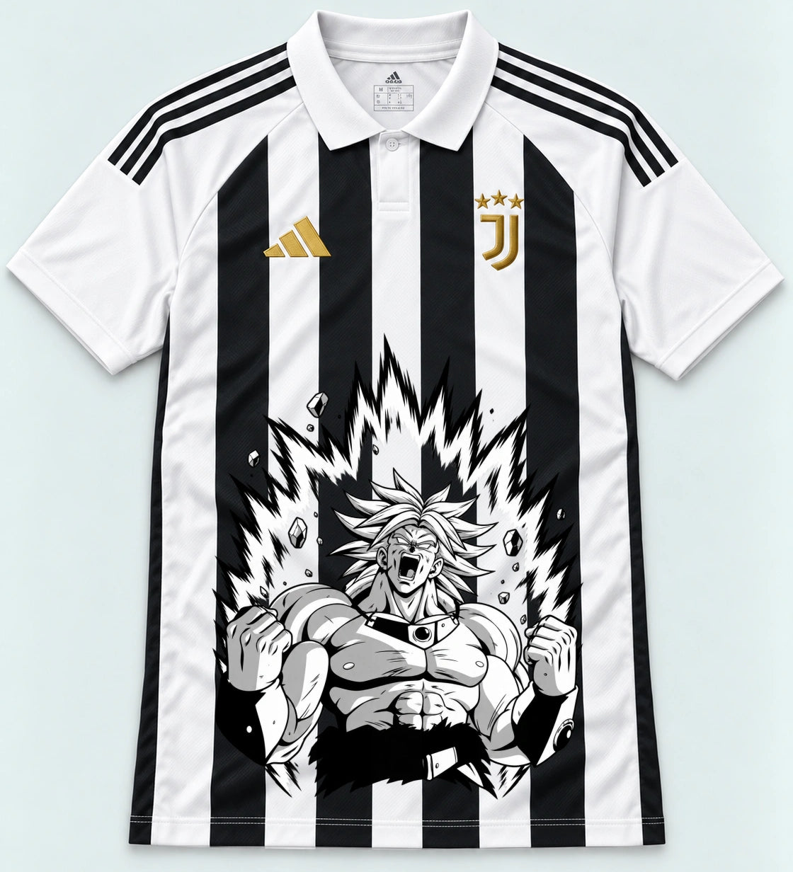 Juventus Striped Broly Dragon Ball Jersey — Front