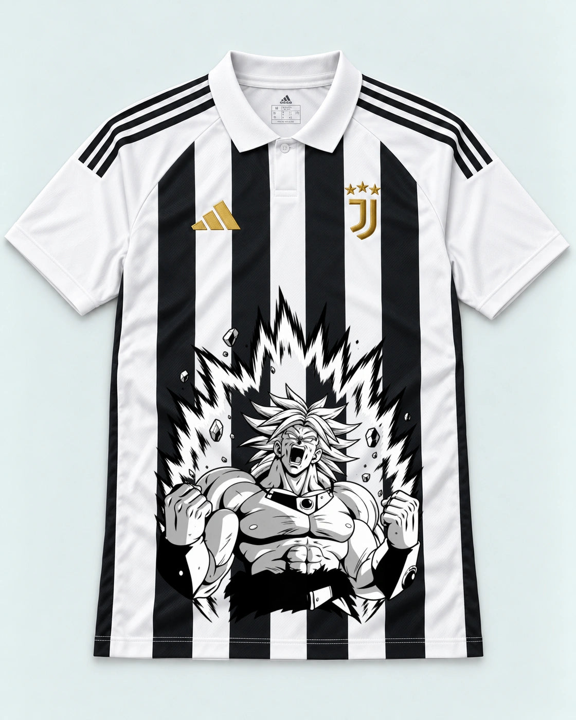 Juventus Striped Broly Dragon Ball Jersey — Front