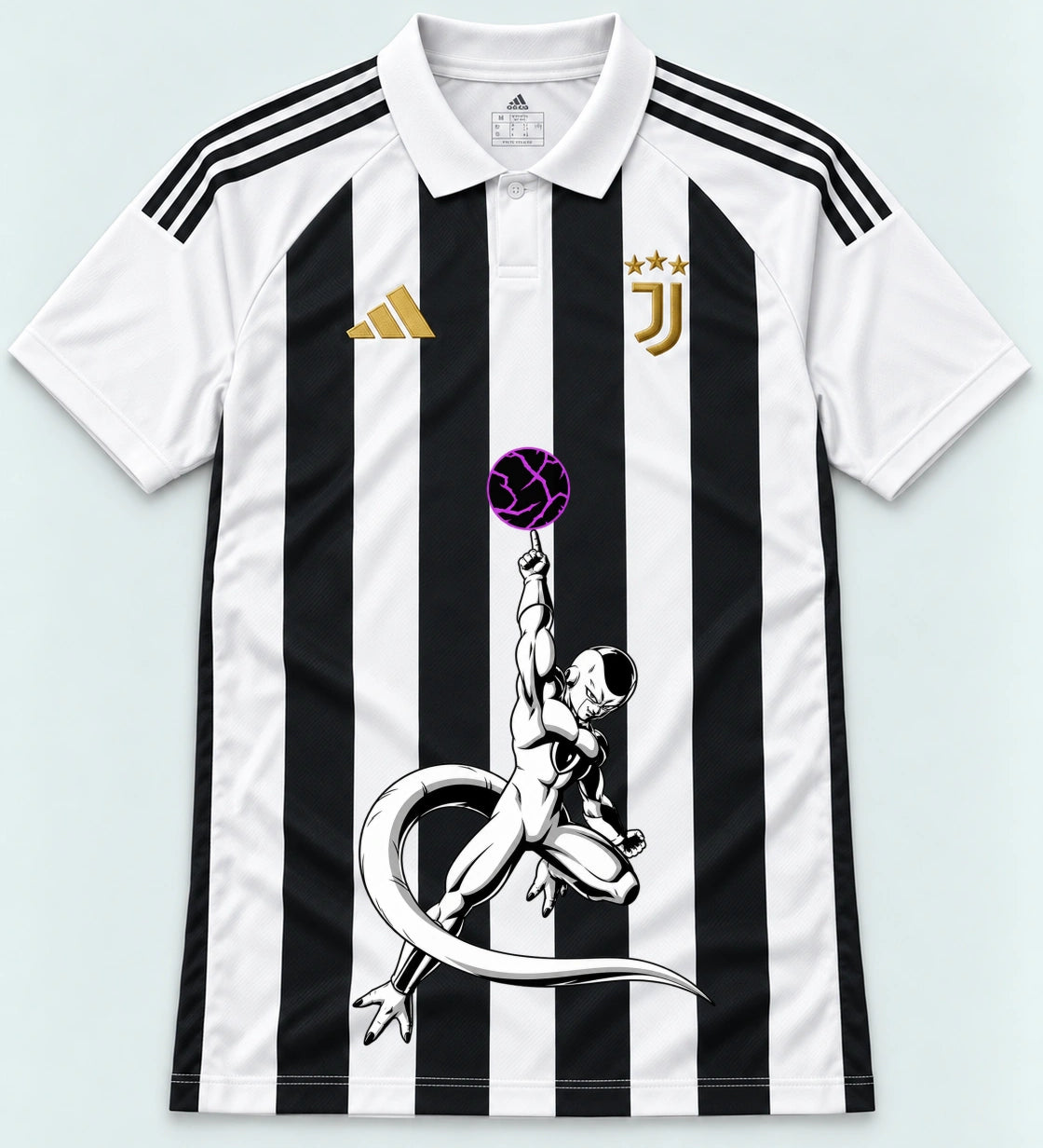 Juventus Striped Frieza Death Ball Dragon Ball Jersey — Front