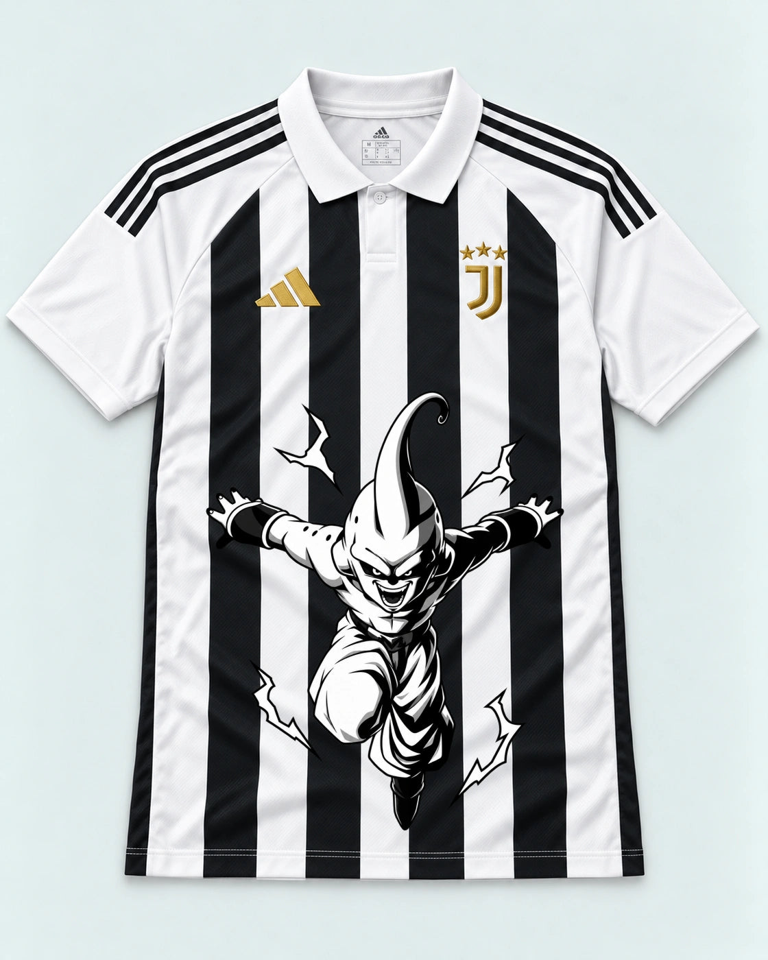 Juventus Striped Kid Buu Dragon Ball Jersey — Front