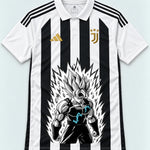 Juventus Striped Super Saiyan Aura Dragon Ball Jersey — Front