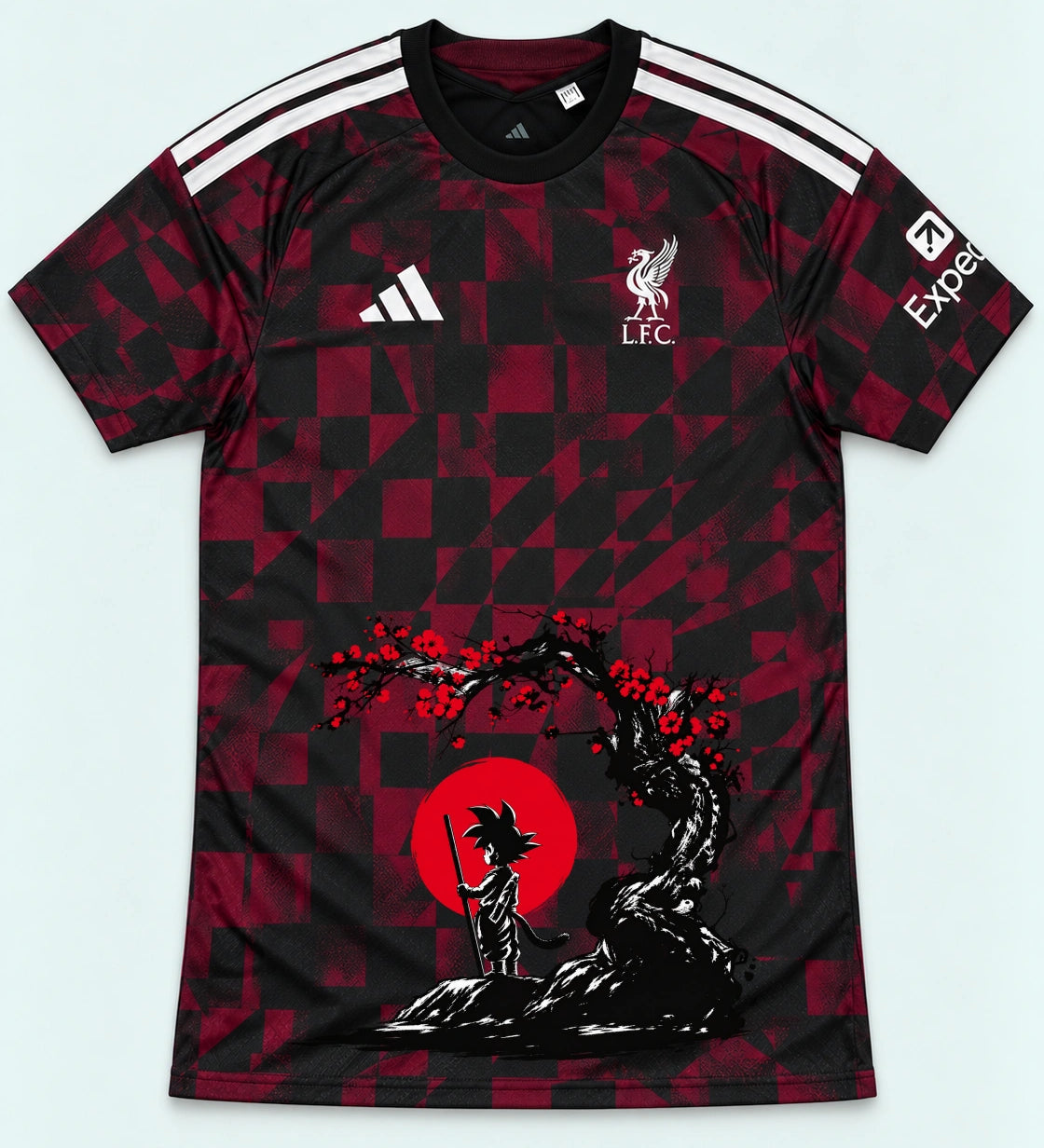 Liverpool Dark Goku Sakura Dragon Ball Jersey — Front