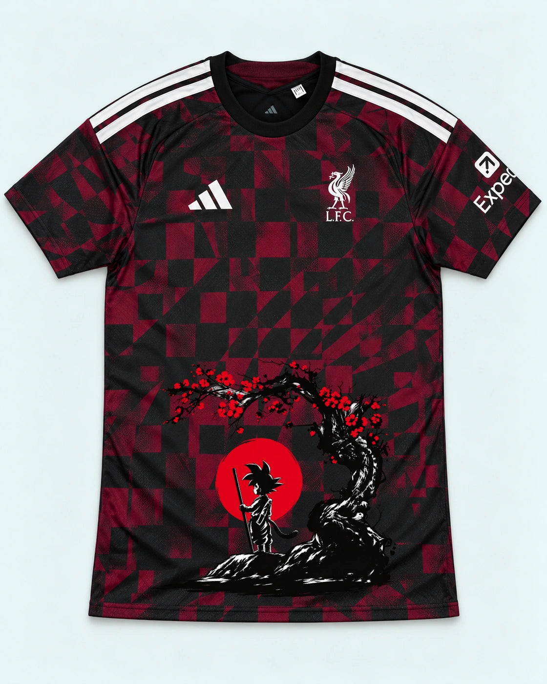 Liverpool Dark Goku Sakura Dragon Ball Jersey — Front