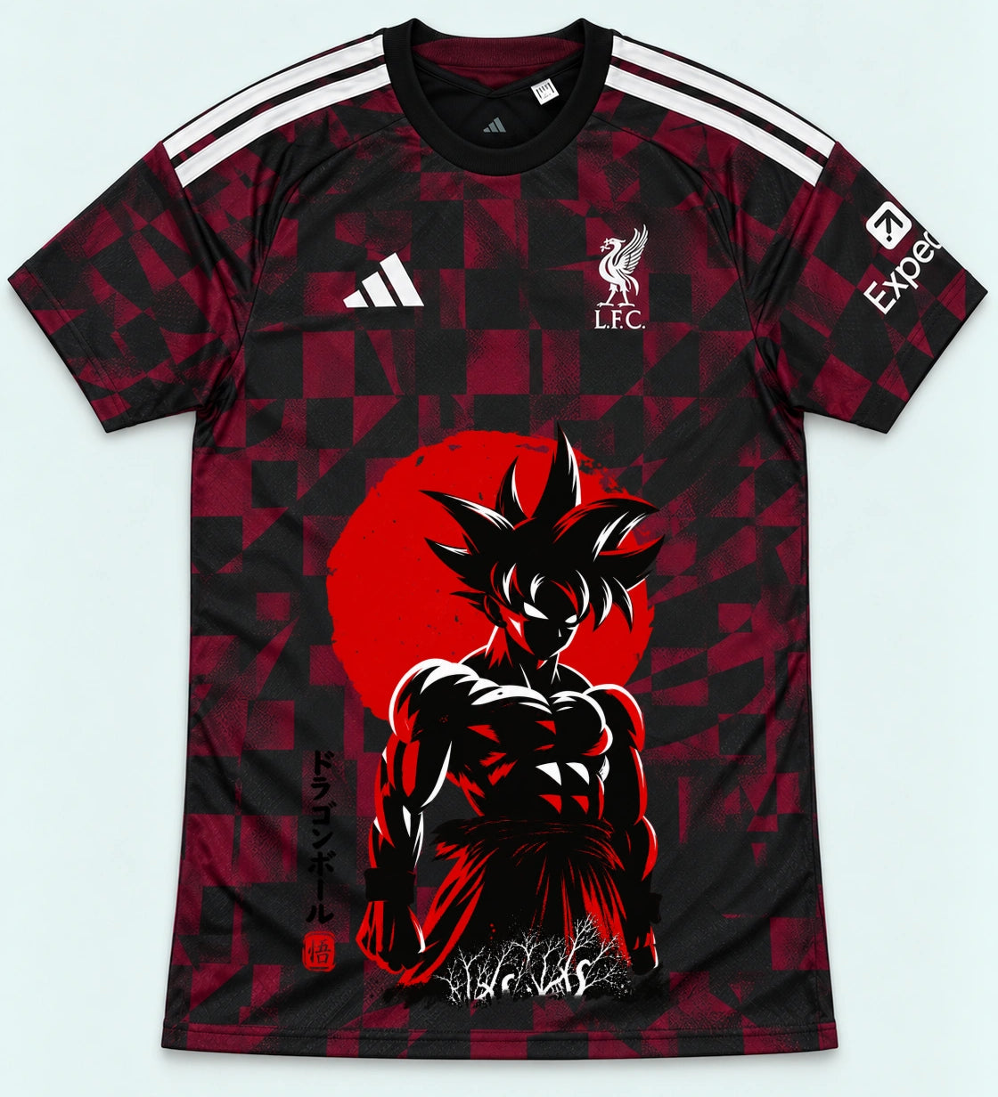 Liverpool Dark Goku Rising Sun Dragon Ball Jersey — Front