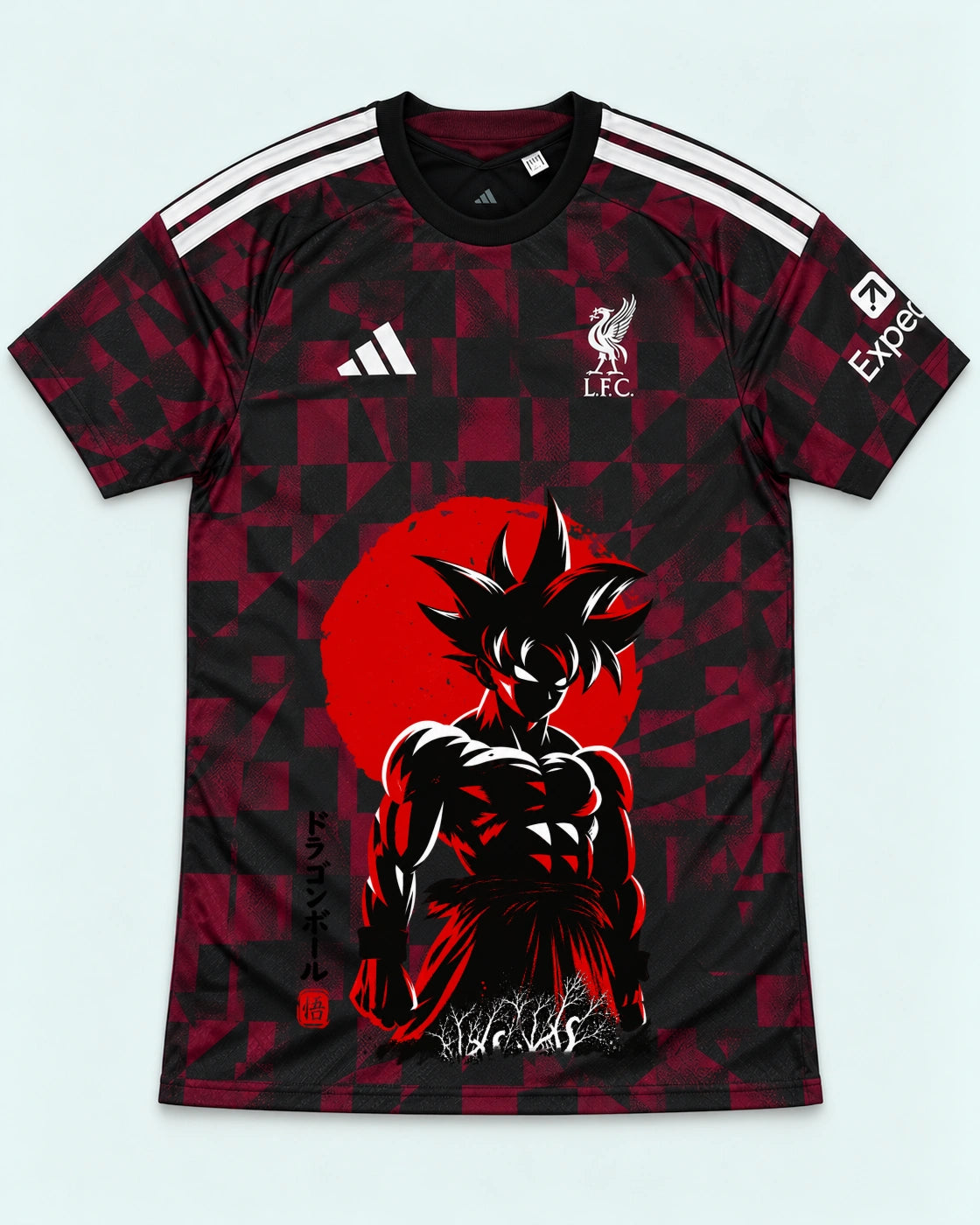 Liverpool Dark Goku Rising Sun Dragon Ball Jersey — Front