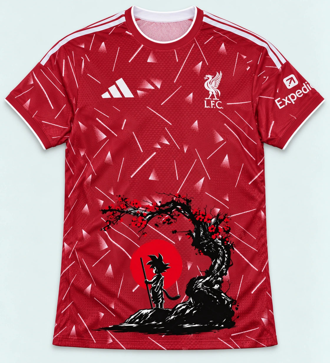 Liverpool Red Goku Sakura Dragon Ball Jersey — Front
