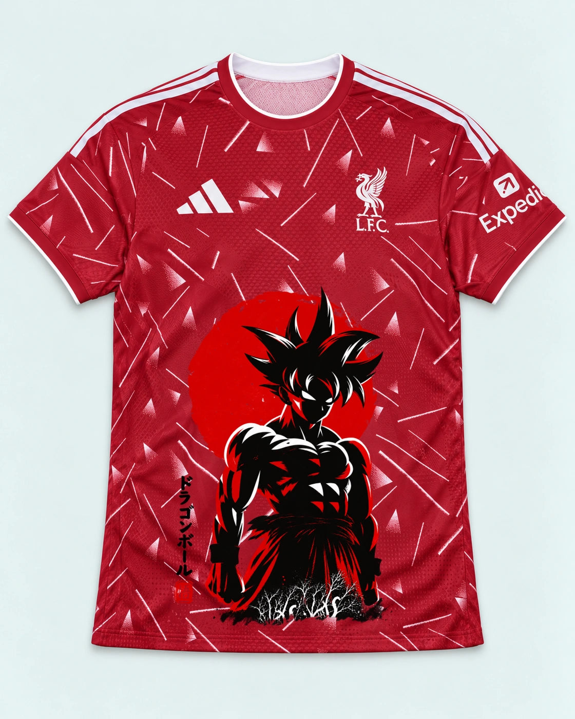 Liverpool Red Goku Rising Sun Dragon Ball Jersey — Front