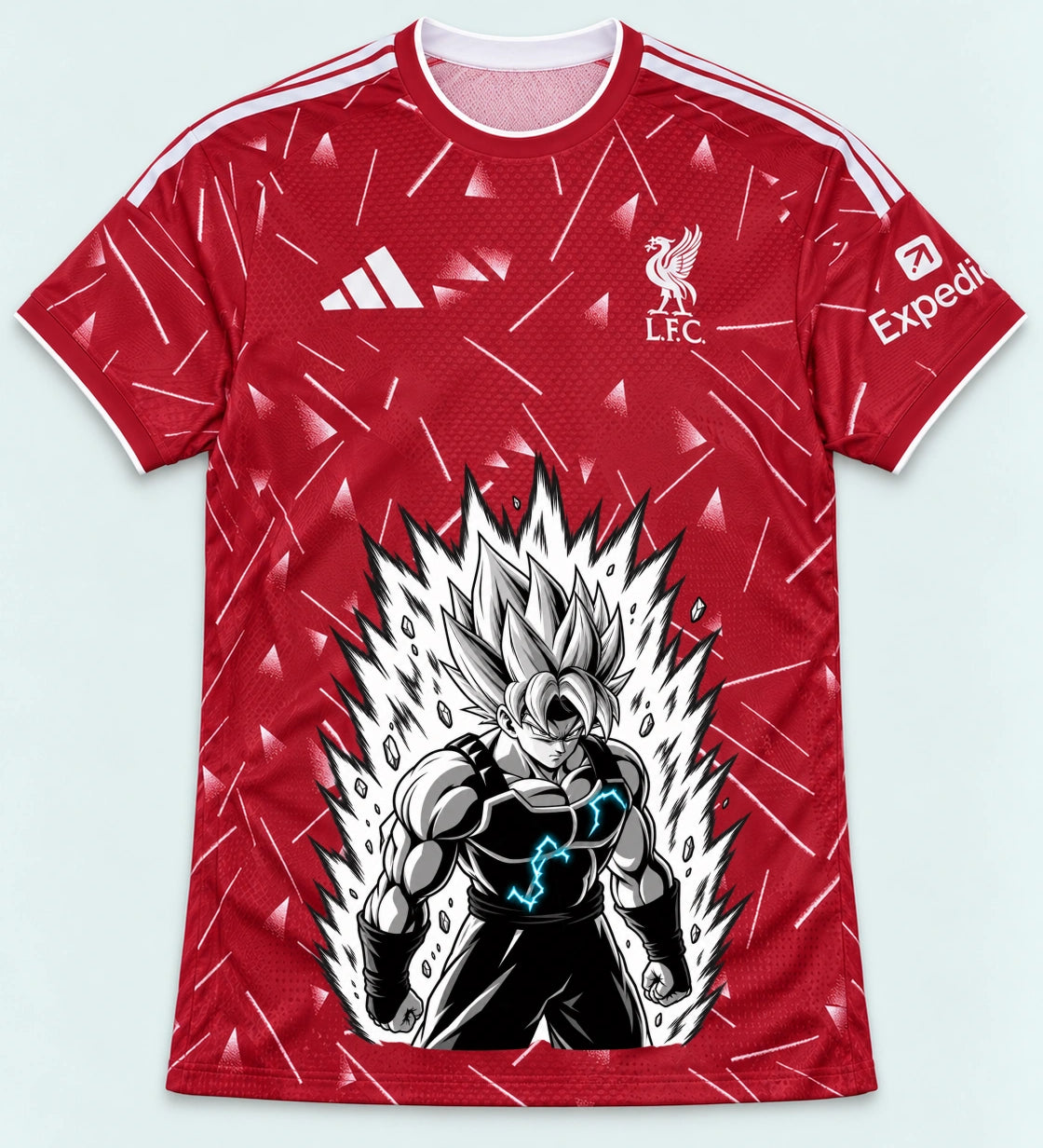 Liverpool Red Super Saiyan Aura Dragon Ball Jersey — Front