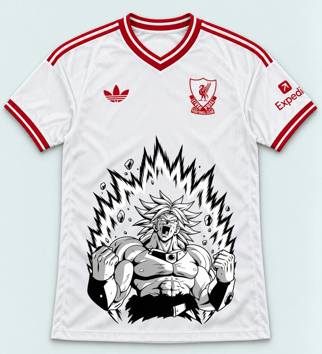 Liverpool White Broly Dragon Ball Jersey — Front