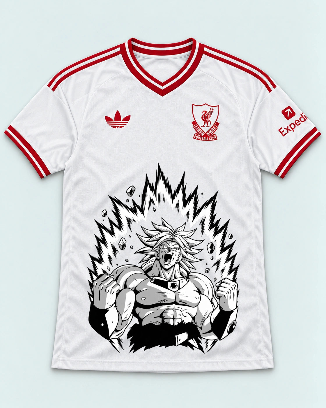 Liverpool White Broly Dragon Ball Jersey — Front