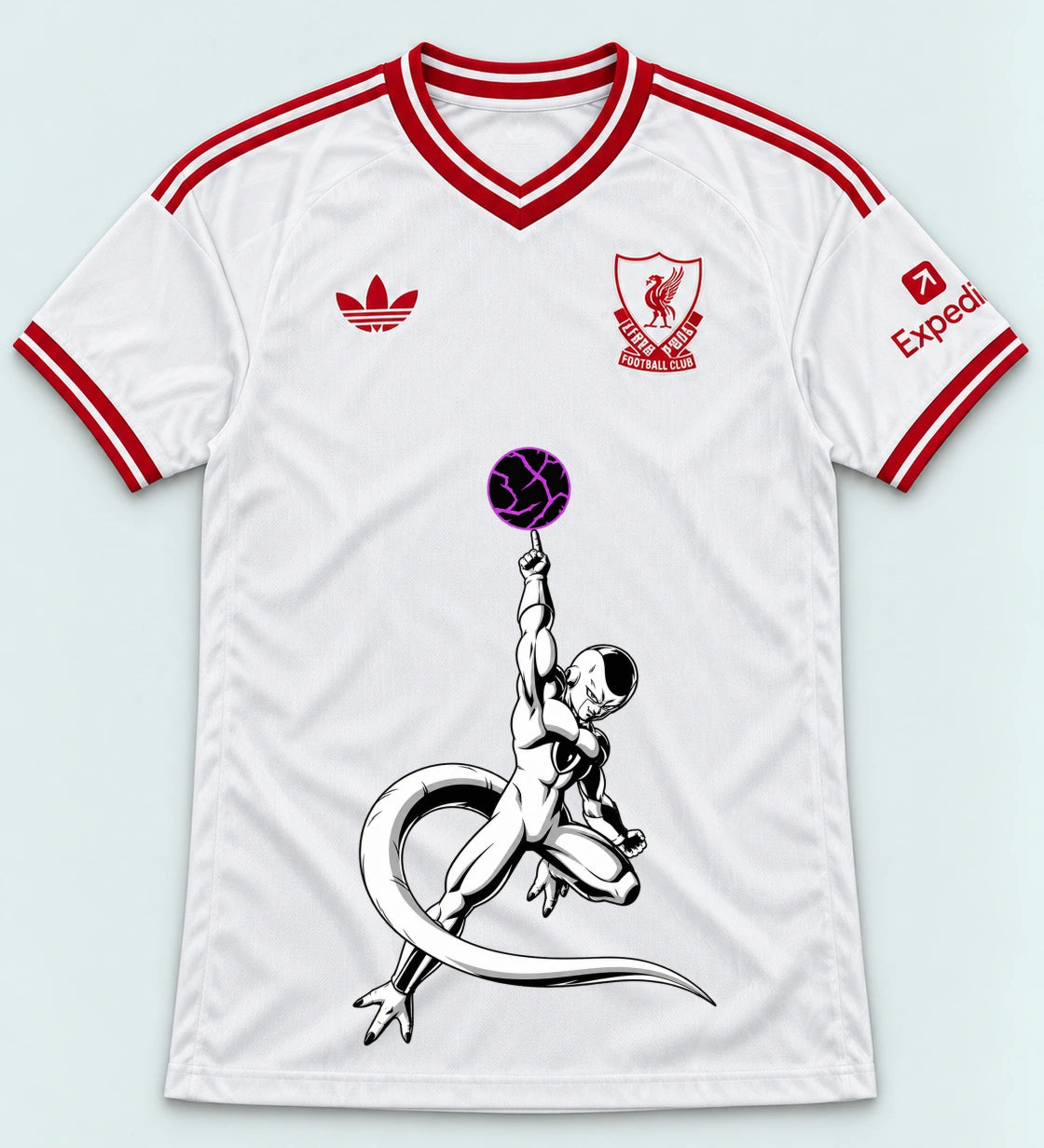 Liverpool White Frieza Death Ball Dragon Ball Jersey — Front