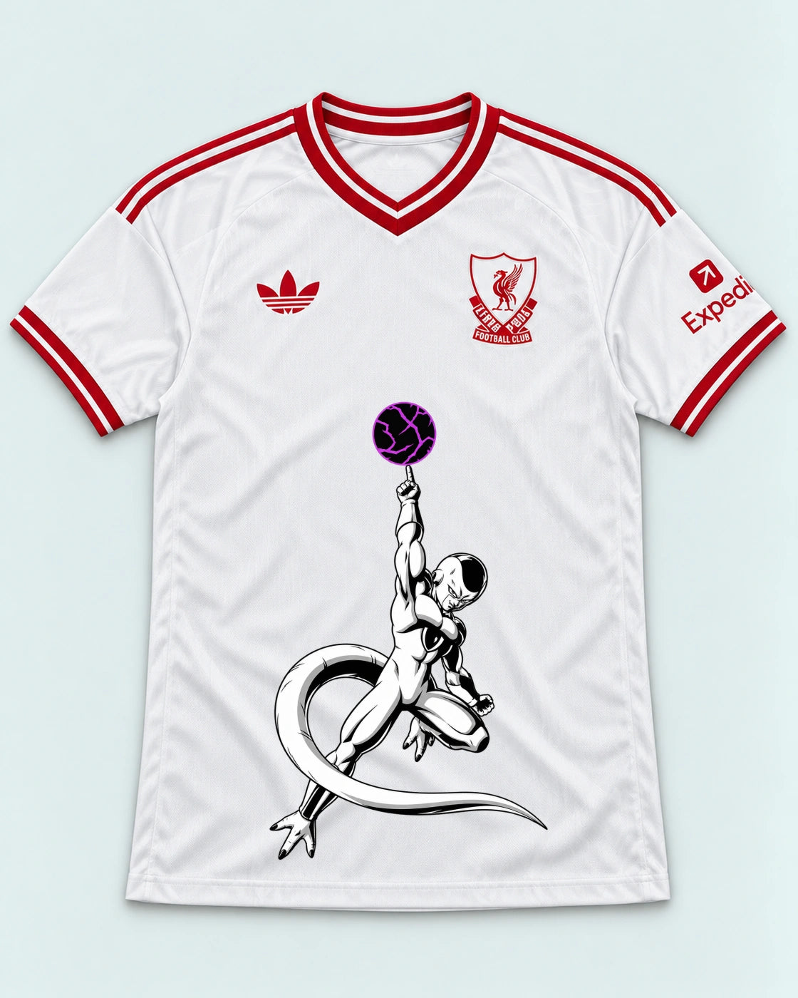 Liverpool White Frieza Death Ball Dragon Ball Jersey — Front