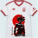 Liverpool White Goku Rising Sun Dragon Ball Jersey — Front