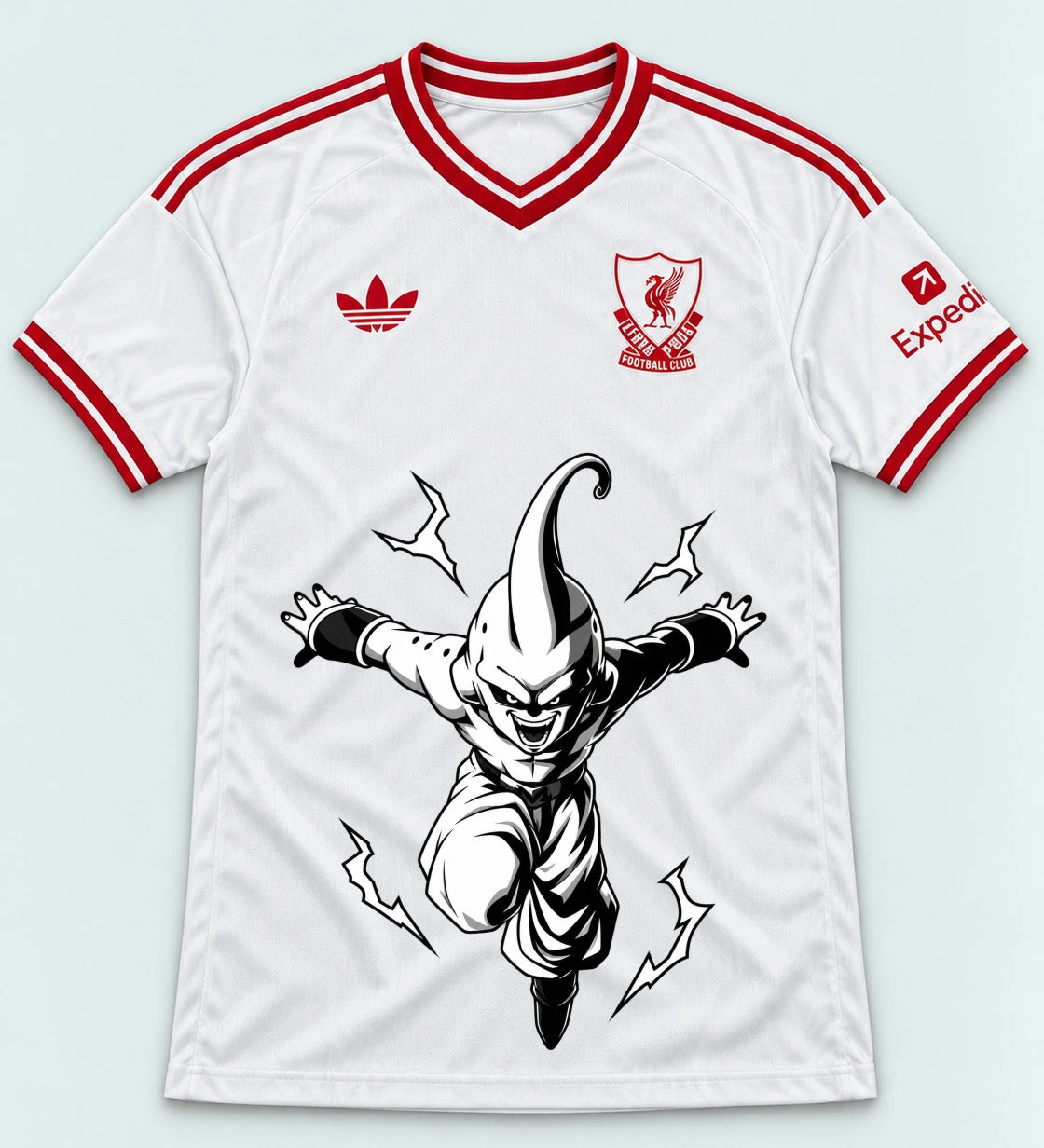 Liverpool White Kid Buu Dragon Ball Jersey — Front