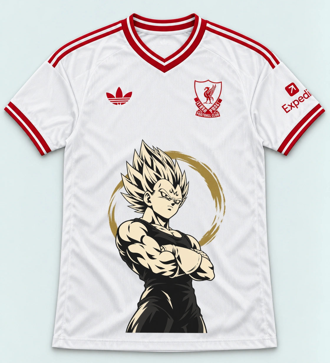 Liverpool White Majin Vegeta Dragon Ball Jersey — Front