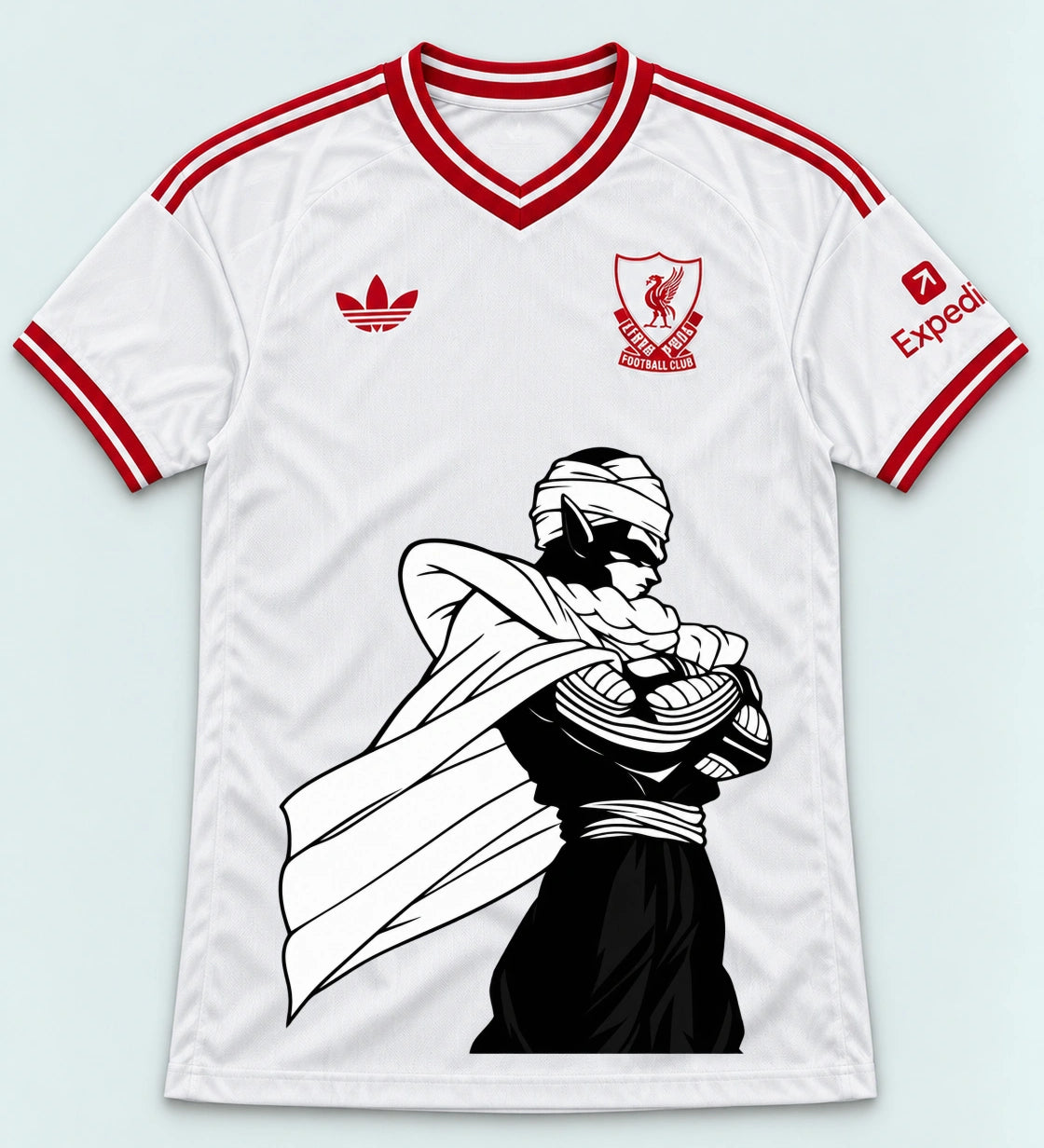 Liverpool White Piccolo Cloak Dragon Ball Jersey — Front