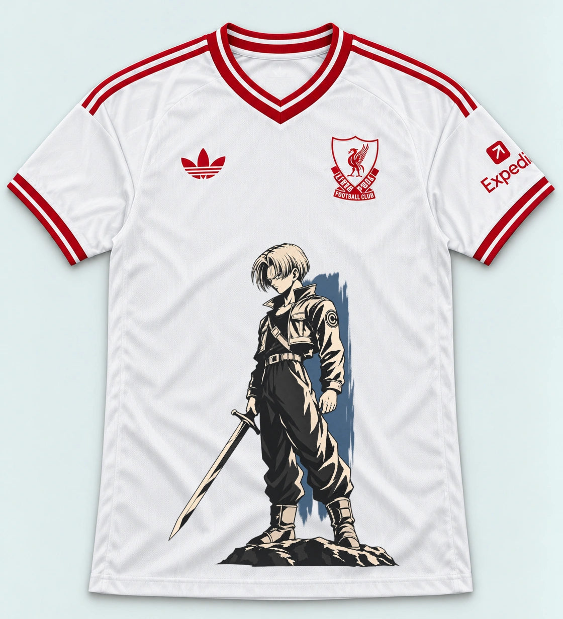 Liverpool White Trunks Sword Dragon Ball Jersey — Front