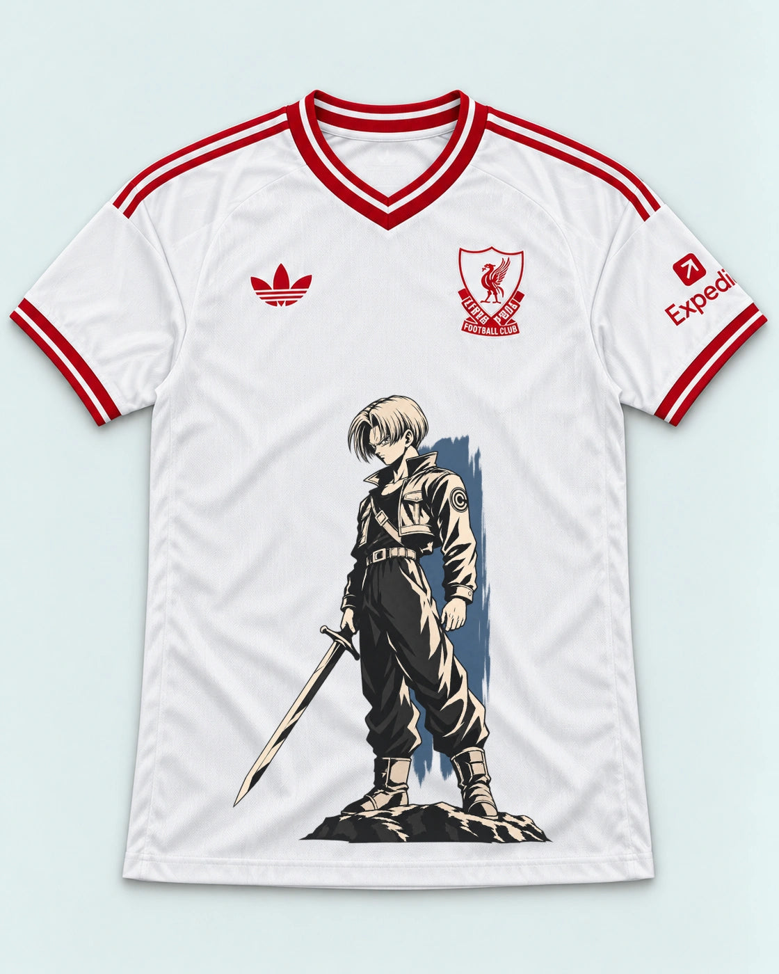 Liverpool White Trunks Sword Dragon Ball Jersey — Front