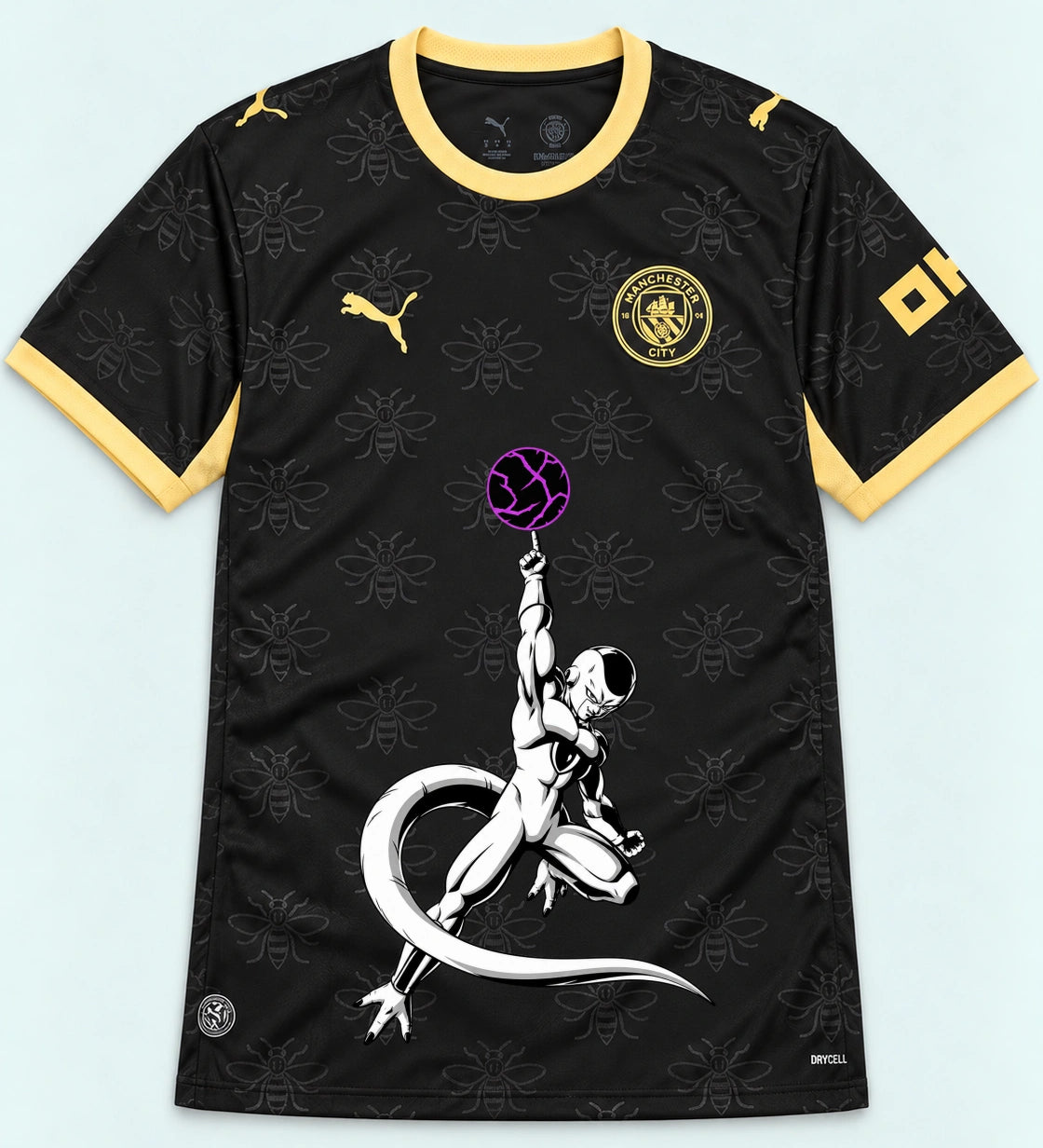 Manchester City Black Frieza Death Ball Dragon Ball Jersey — Front