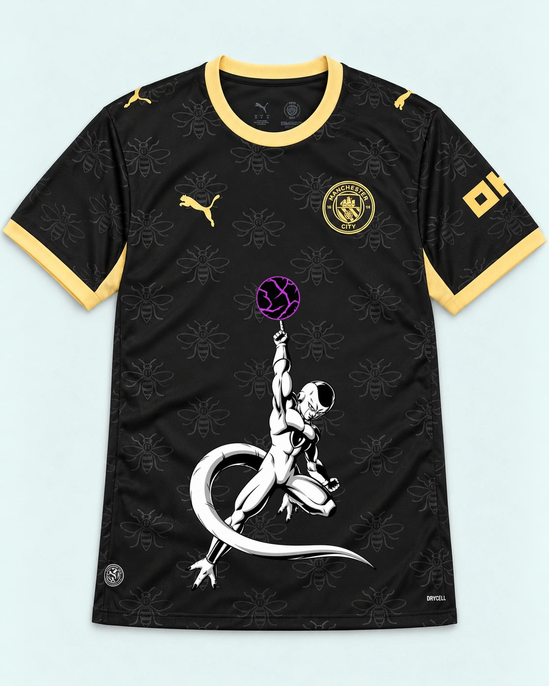 Manchester City Black Frieza Death Ball Dragon Ball Jersey — Front