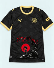 Manchester City Black Goku Sakura Dragon Ball Jersey — Front