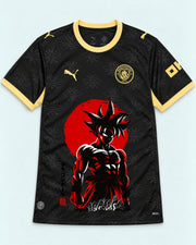 Manchester City Black Goku Rising Sun Dragon Ball Jersey — Front