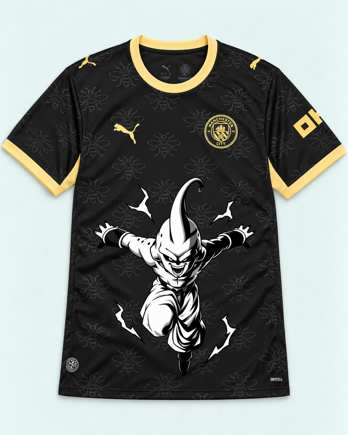 Manchester City Black Kid Buu Dragon Ball Jersey — Front