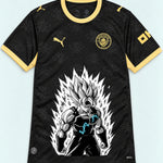 Manchester City Black Super Saiyan Aura Dragon Ball Jersey — Front