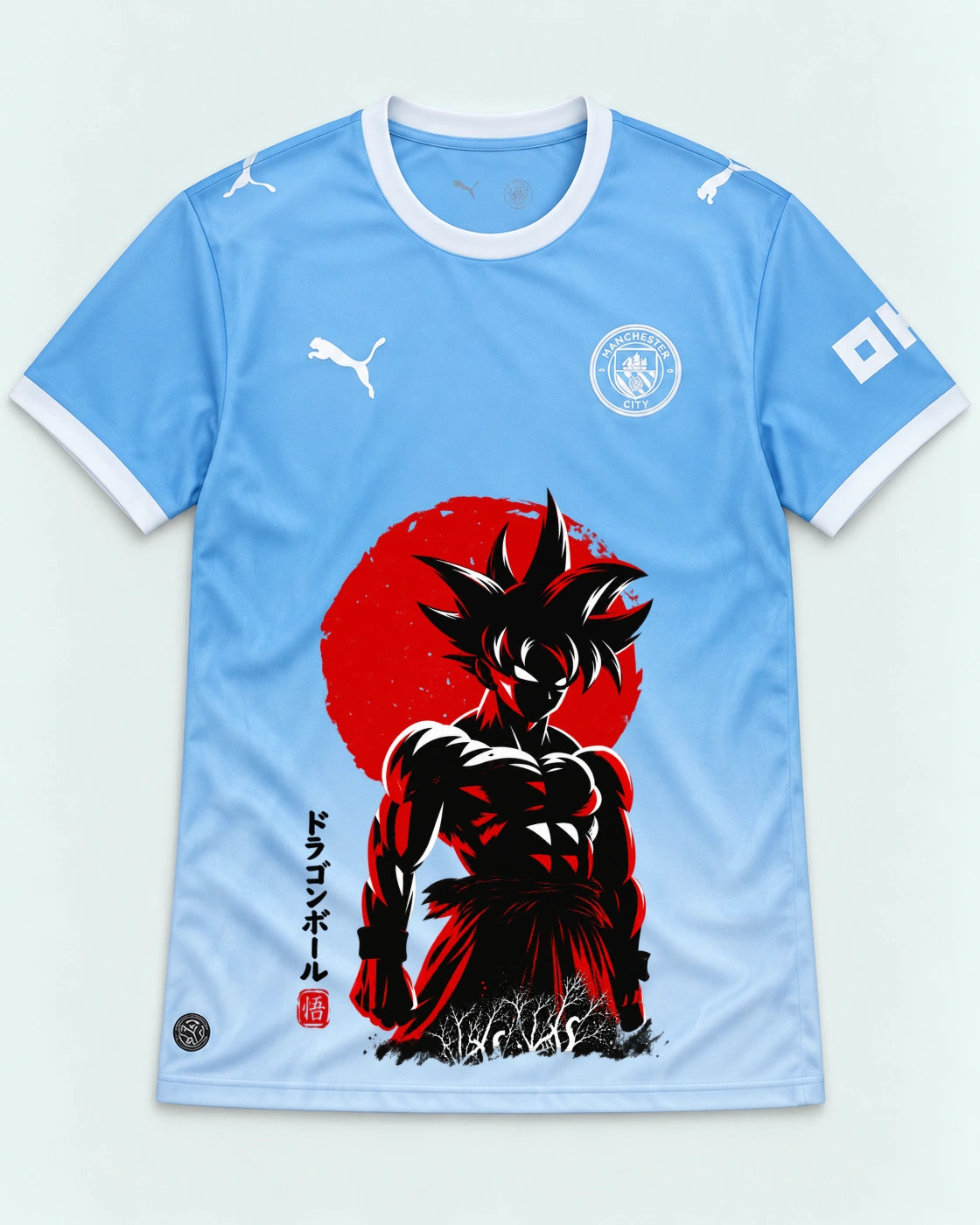 Manchester City Sky Goku Rising Sun Dragon Ball Jersey — Front