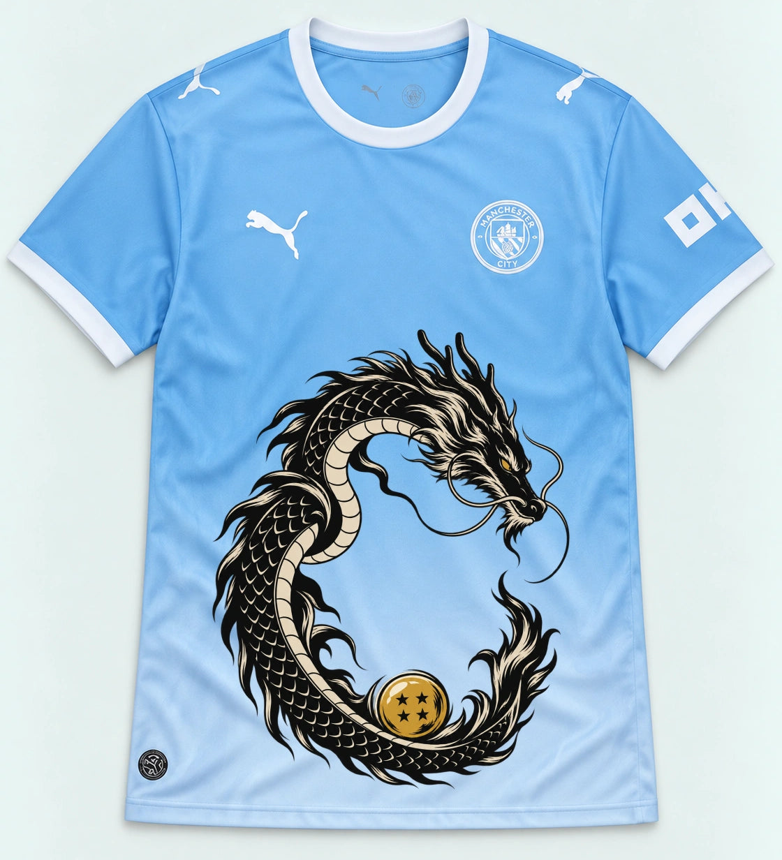 Manchester City Sky Shenron Emblem Dragon Ball Jersey — Front