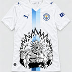 Manchester City White Broly Dragon Ball Jersey — Front