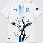Manchester City White Kid Buu Dragon Ball Jersey — Front