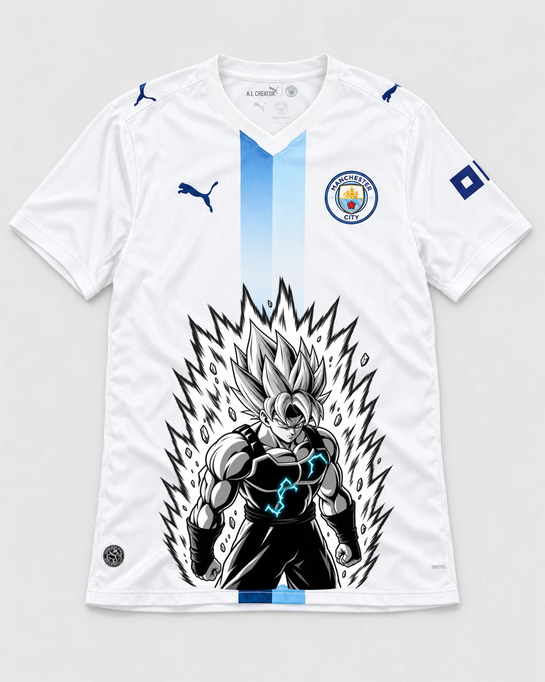 Manchester City Super Saiyan Aura Dragon Ball Jersey — Front
