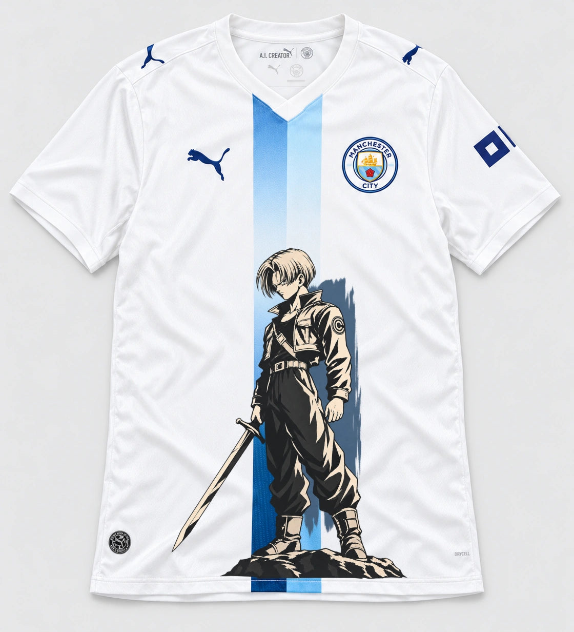 Manchester City Trunks Sword Dragon Ball Jersey — Front