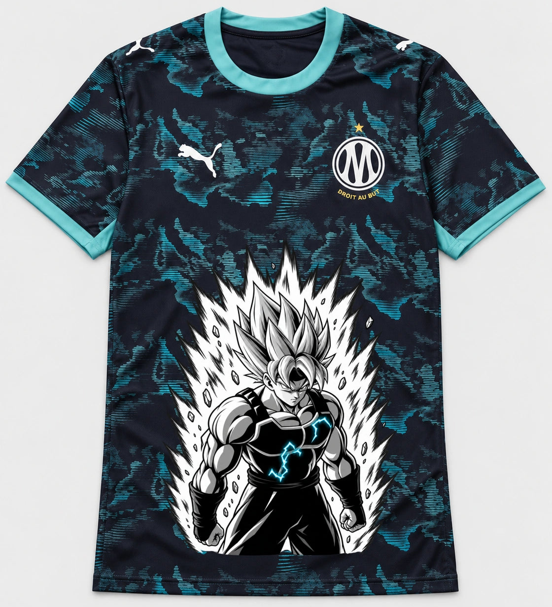 Olympique Marseille Super Saiyan Aura Dragon Ball Jersey — Front