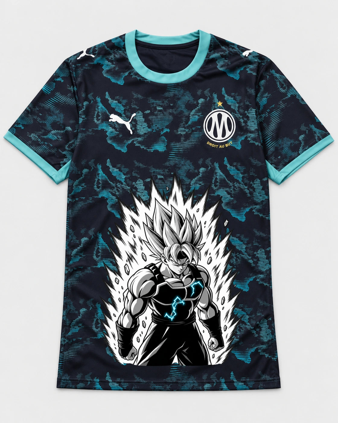 Olympique Marseille Super Saiyan Aura Dragon Ball Jersey — Front