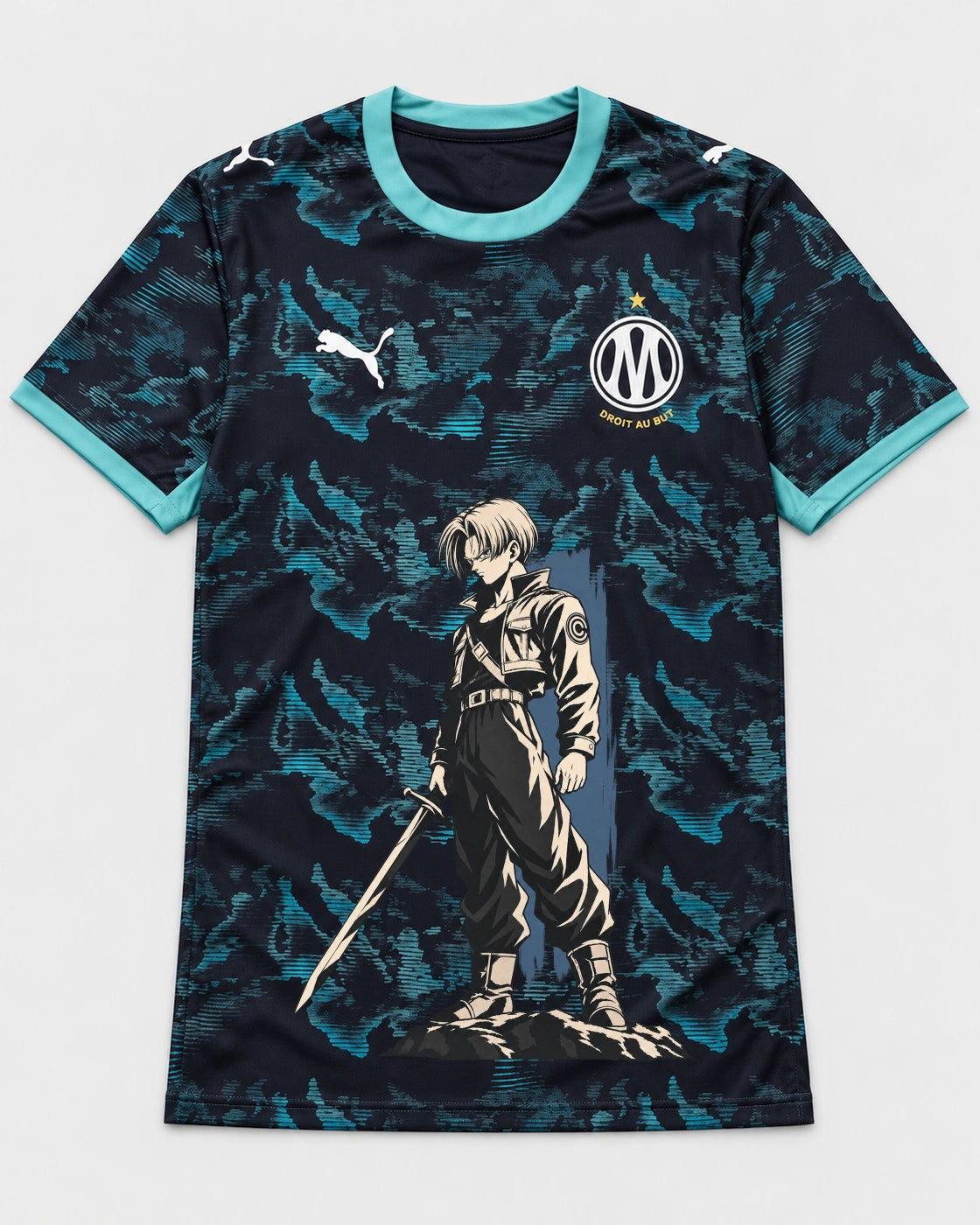 Olympique Marseille Trunks Sword Dragon Ball Jersey — Front