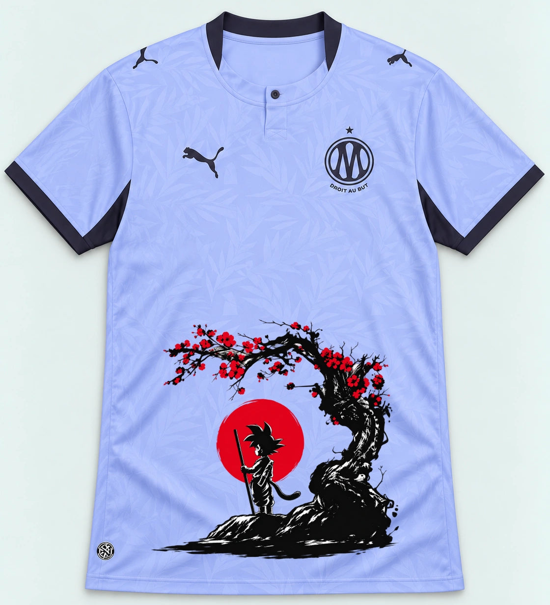 Olympique Marseille Goku Sakura Dragon Ball Jersey — Front