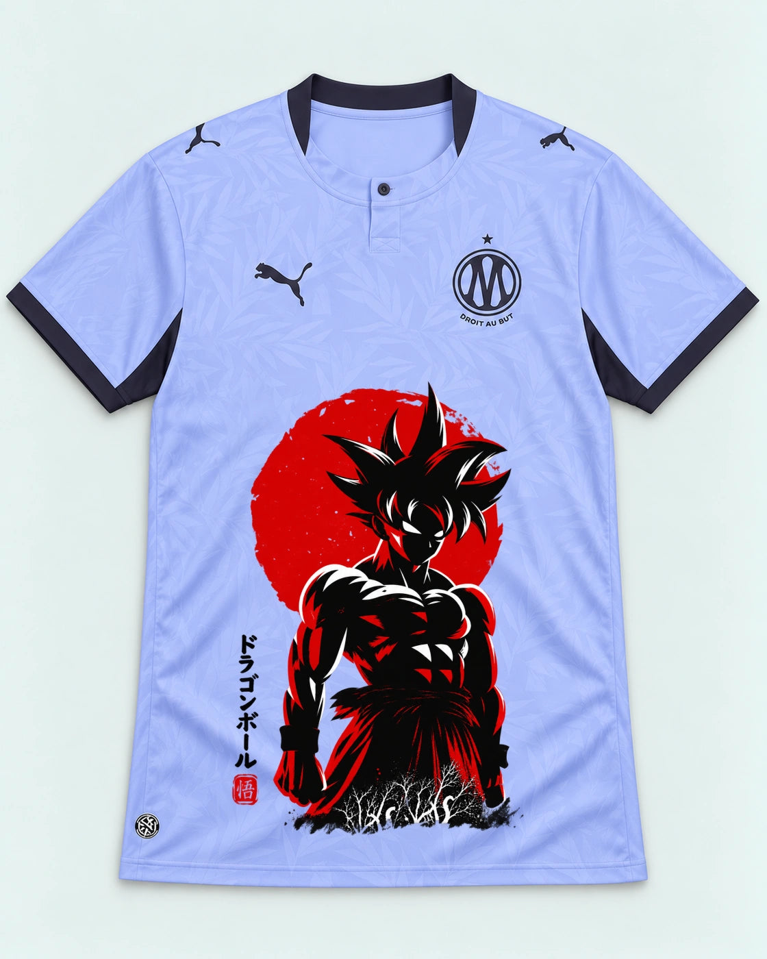 Olympique Marseille Goku Rising Sun Dragon Ball Jersey — Front