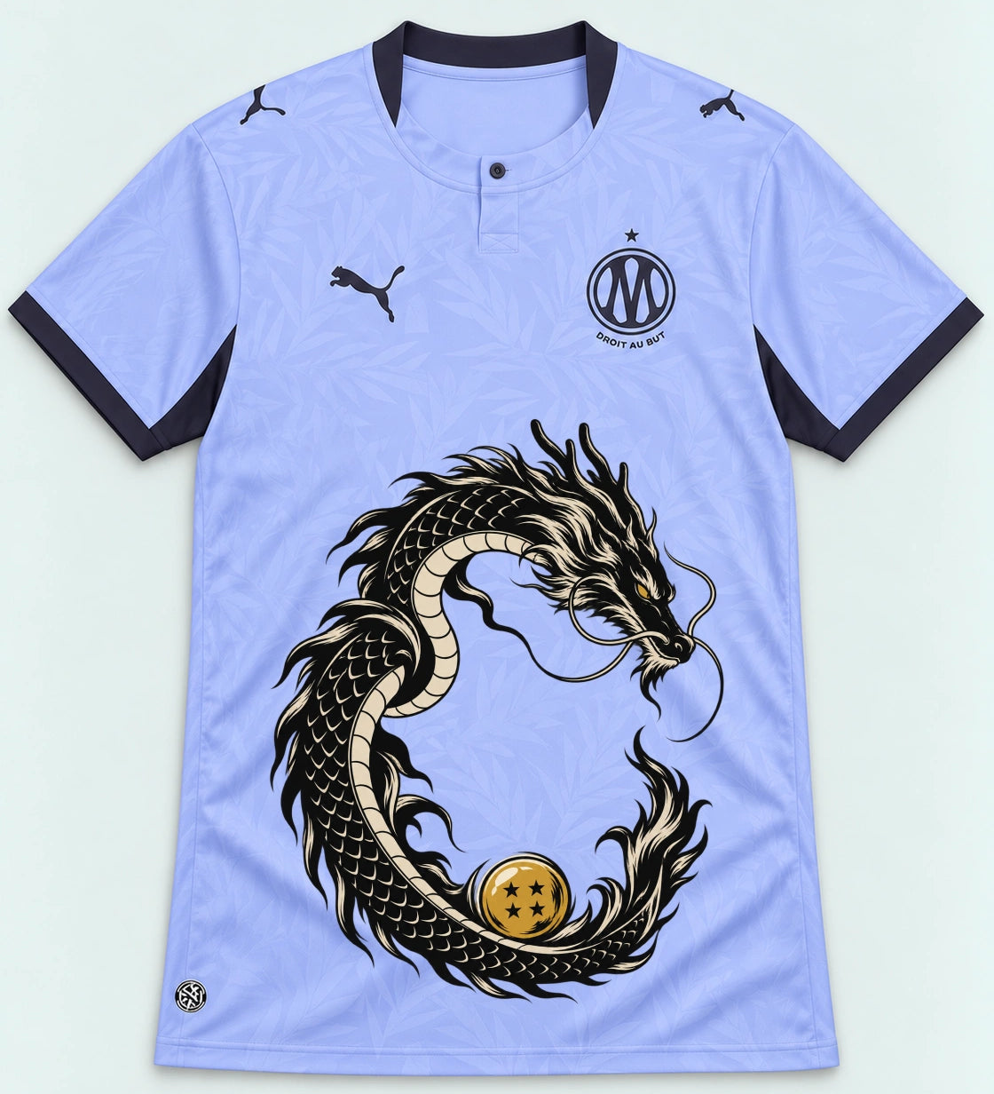 Olympique Marseille Shenron Emblem Dragon Ball Jersey — Front