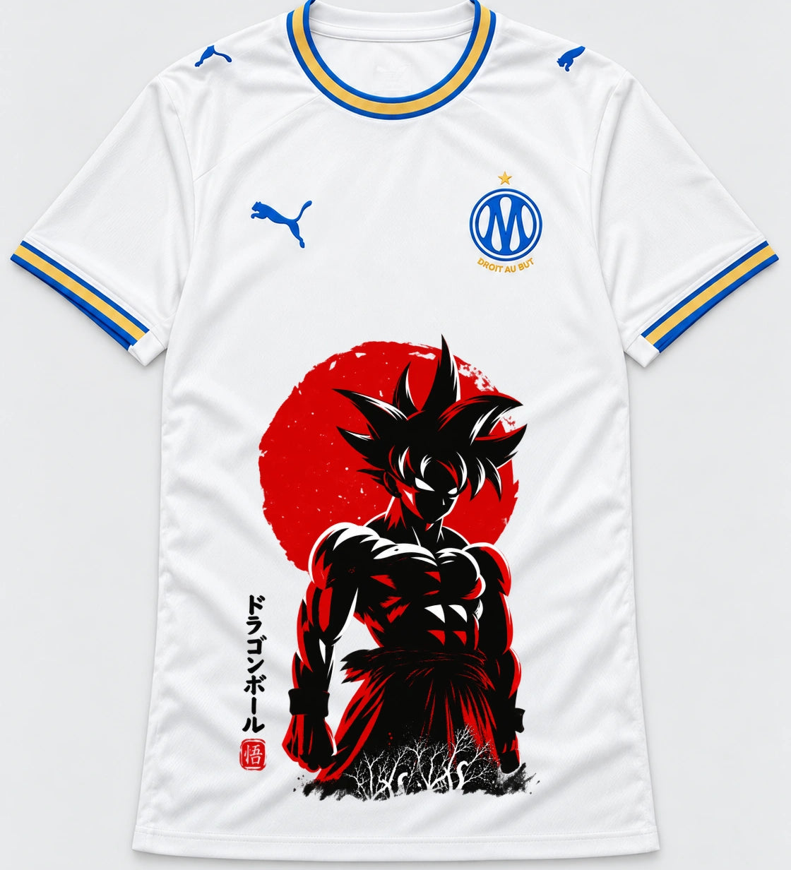 Olympique Marseille Goku Rising Sun Dragon Ball Jersey — Front