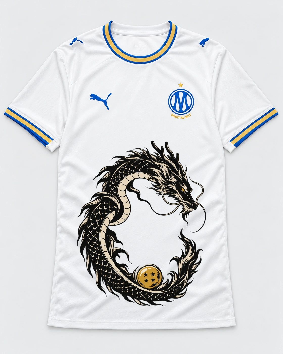 Olympique Marseille Shenron Emblem Dragon Ball Jersey — Front