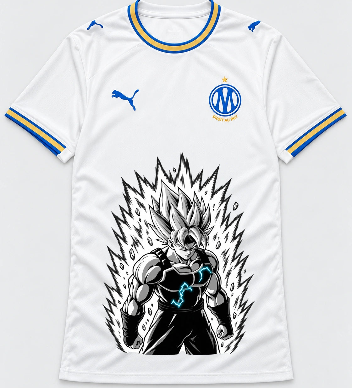 Olympique Marseille Super Saiyan Aura Dragon Ball Jersey — Front