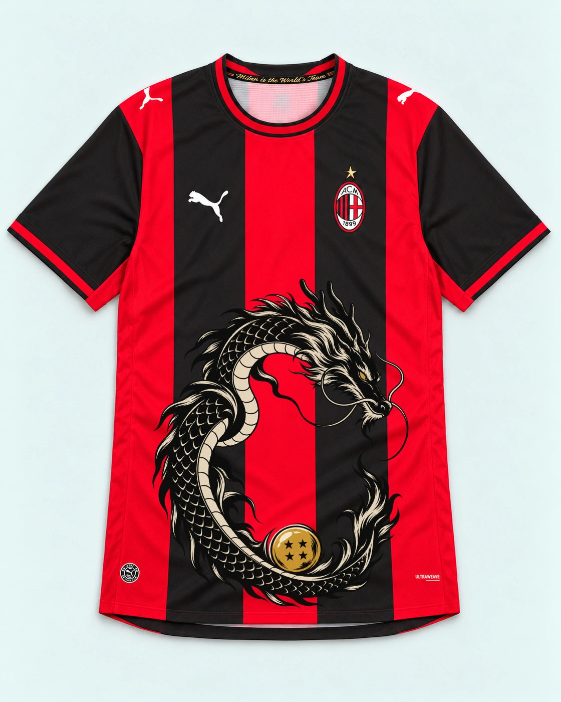 AC Milan Shenron Emblem Dragon Ball Jersey — Front