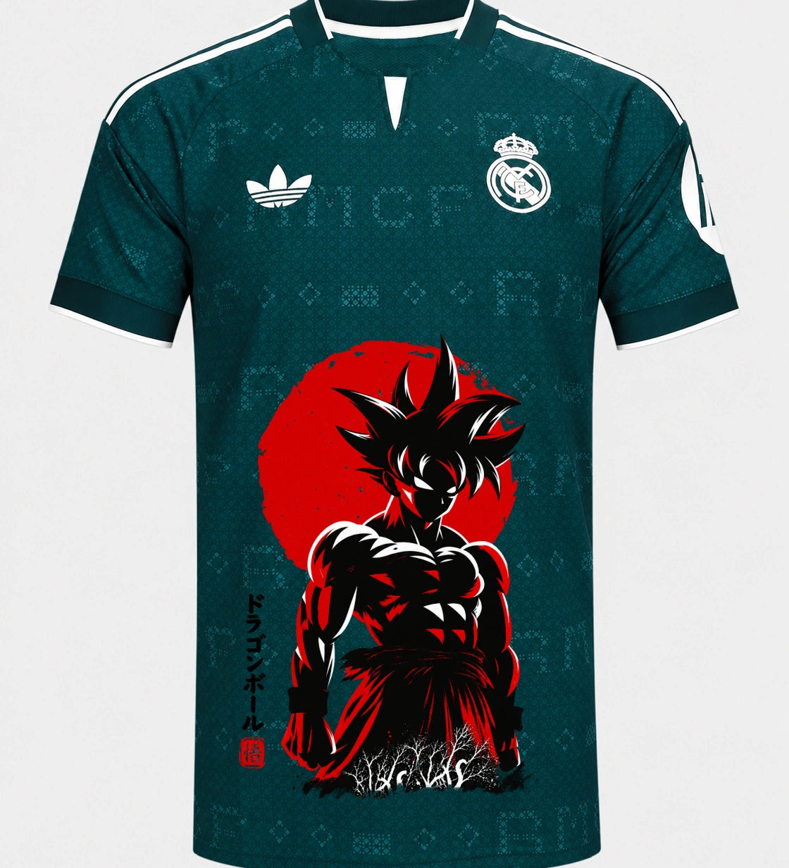 Real Madrid Goku Rising Sun Dragon Ball Jersey — Front