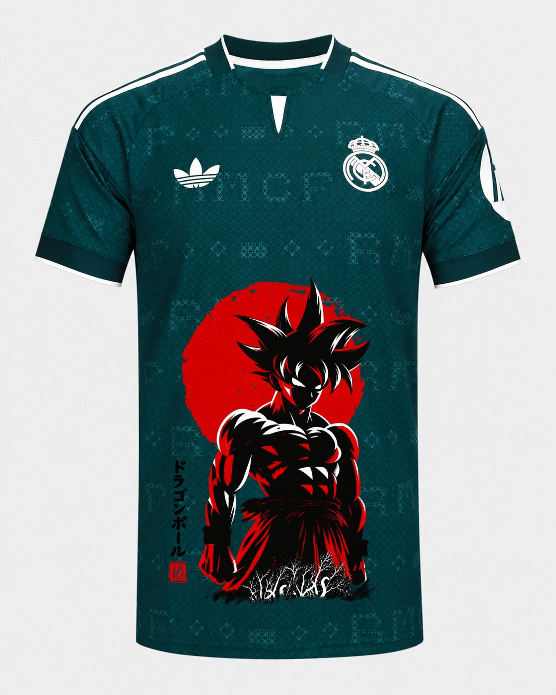 Real Madrid Goku Rising Sun Dragon Ball Jersey — Front