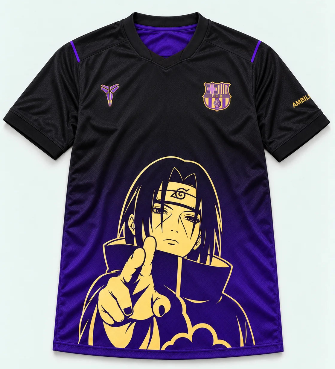 Barcelona Black Purple Itachi Silent Promise Jersey — Front